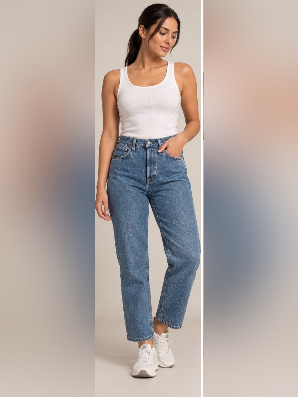 NWT Everlane The Curvy 90s Cheeky Straight Jean Blue Straight Leg Jeans